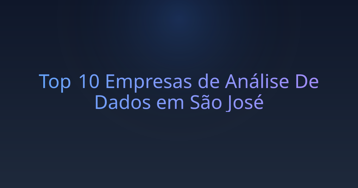 Top 10 Empresas de Análise De Dados em São José