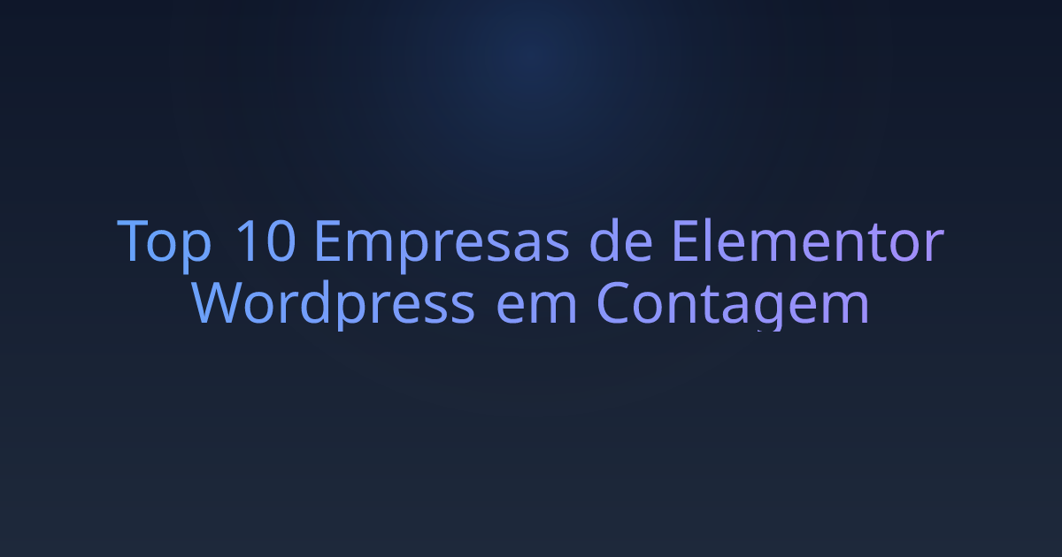 Top 10 Empresas de Elementor Wordpress em Contagem