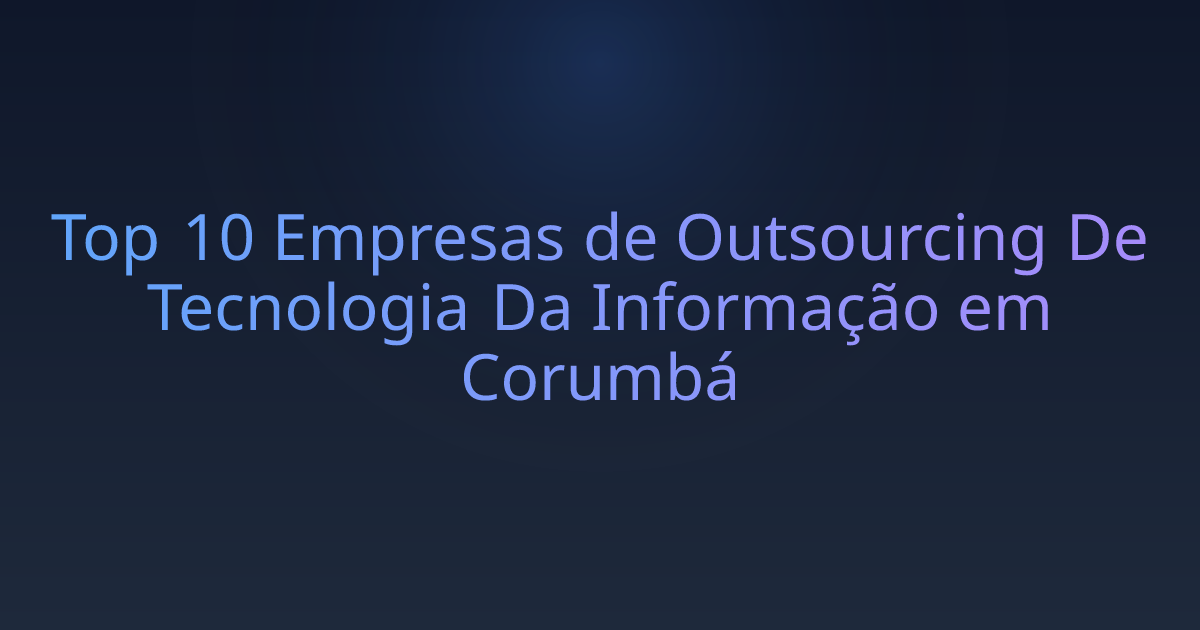 Top 10 Empresas de Outsourcing De Tecnologia Da Informação em Corumbá