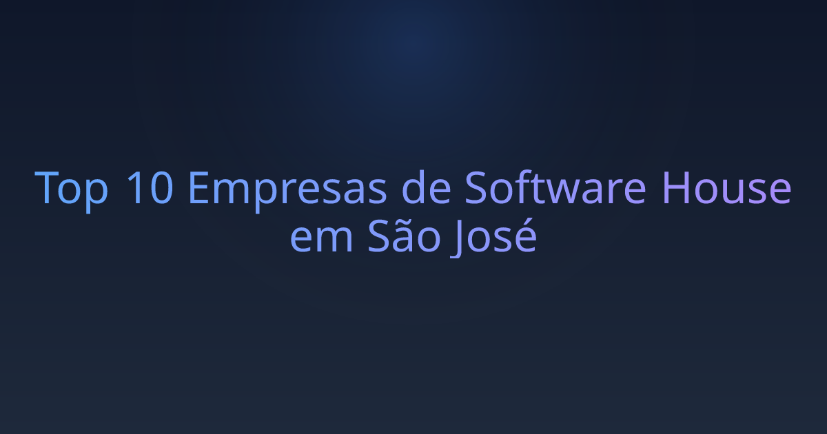 Top 10 Empresas de Software House em São José