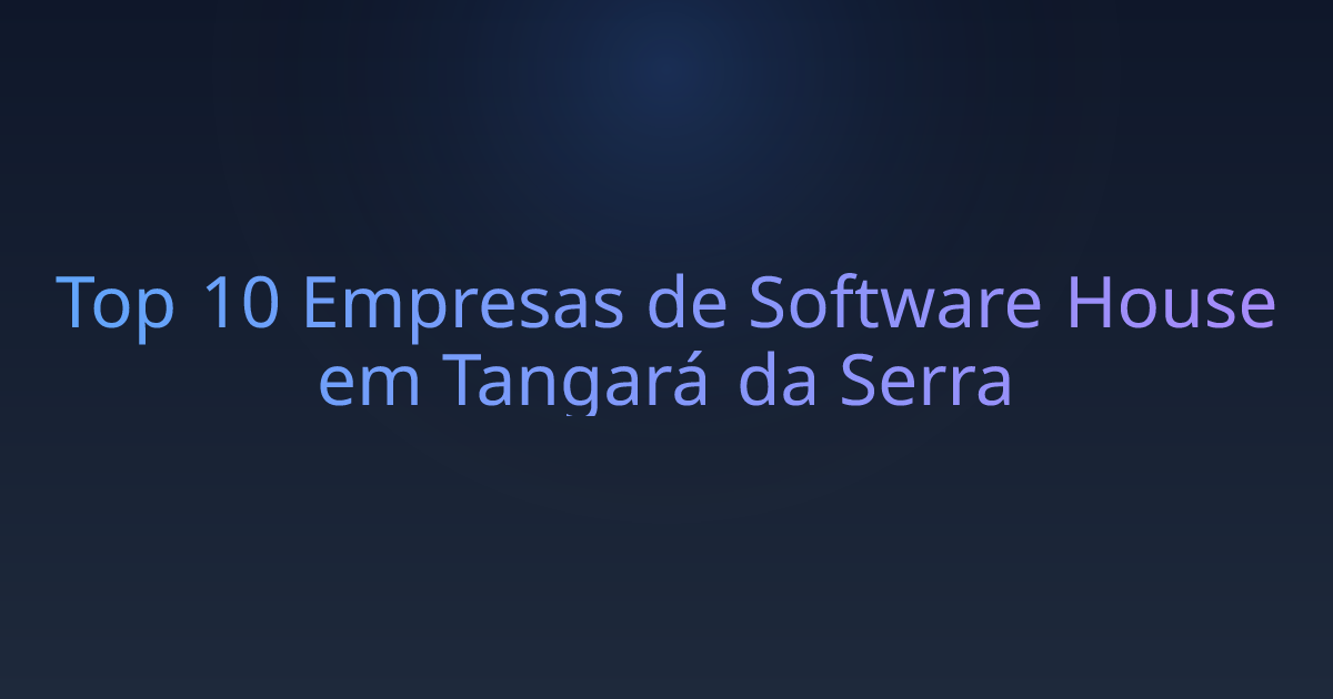Top 10 Empresas de Software House em Tangará da Serra