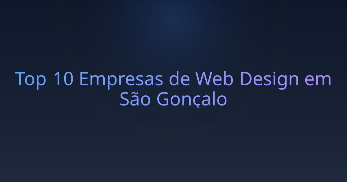 Top 10 Empresas de Web Design em São Gonçalo
